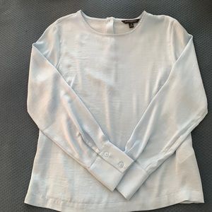 Banana Republic Baby Blue Silk Blouse